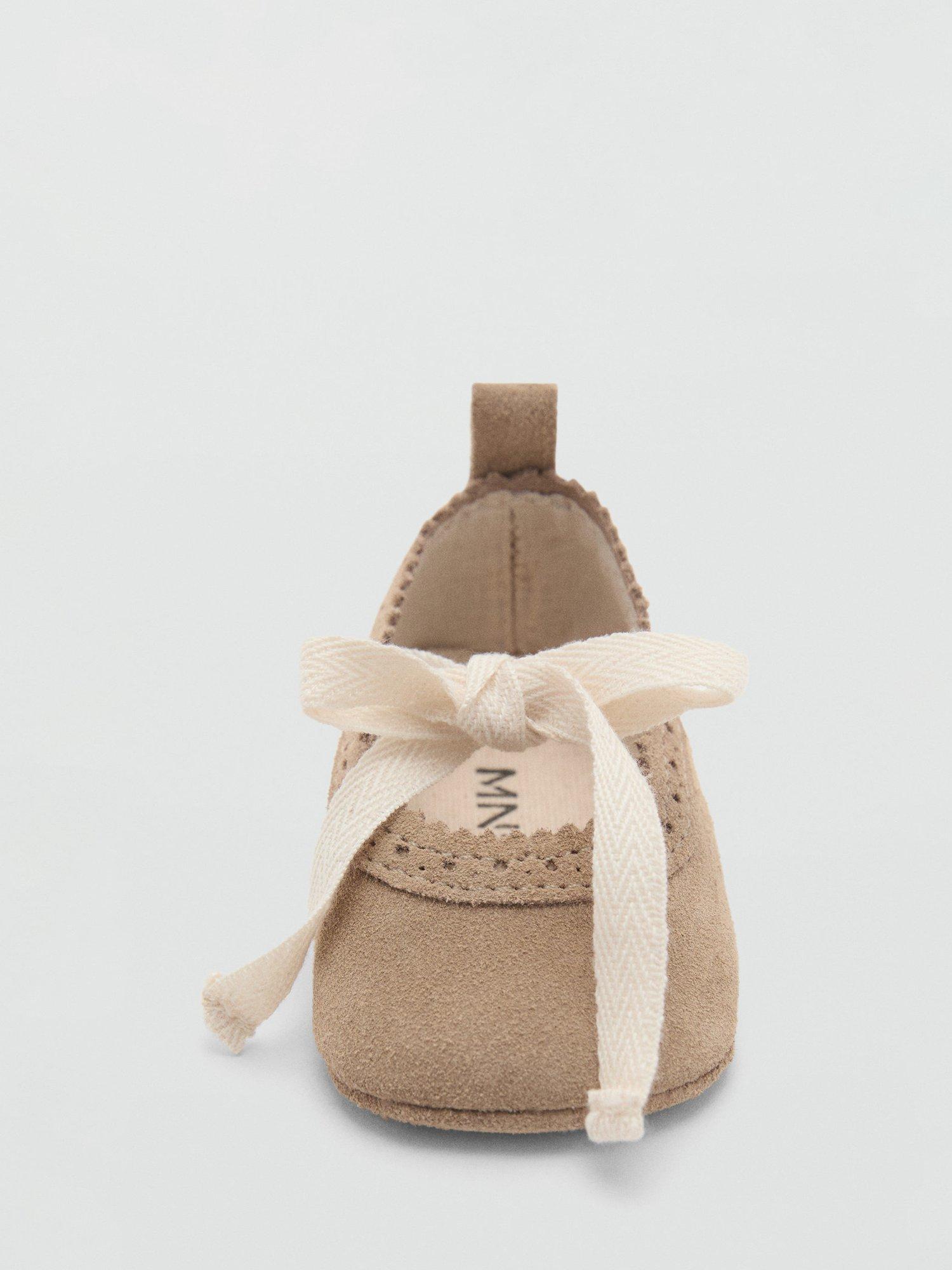 Product image 4 of 4, which shows Mango Kids' Leather Bow Round Toe Shoes, Pastel Brown, 1 Jnr