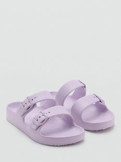 Mango Kids' Buckle Strap Sandals - view 2, Light Pastel Purple