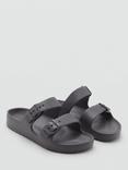 Mango Kids' Buckle Strap Sandals, Charcoal