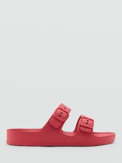 Mango Kids' Buckle Strap Sandals, Medium Red, Medium Red