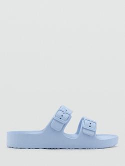 Mango Kids' Buckle Strap Sandals, Pale Blue, Pale Blue