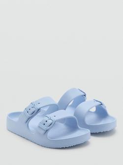 Mango Kids' Buckle Strap Sandals, Pale Blue - view 2, Pale Blue