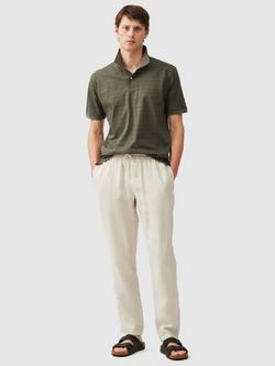 Rodd & Gunn Linen Resort Trousers, Navy - view 2, Oatmeal