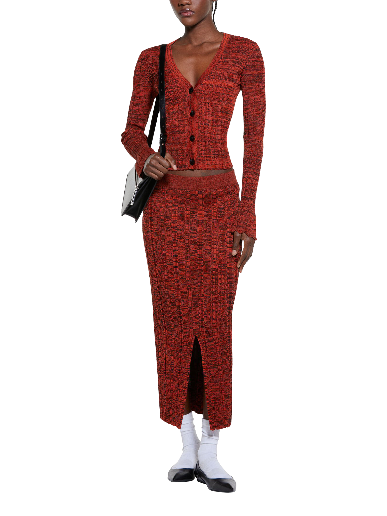 Product image 3 of 4, which shows SISLEY Two Tone Knit Cardigan, Multicolor, S