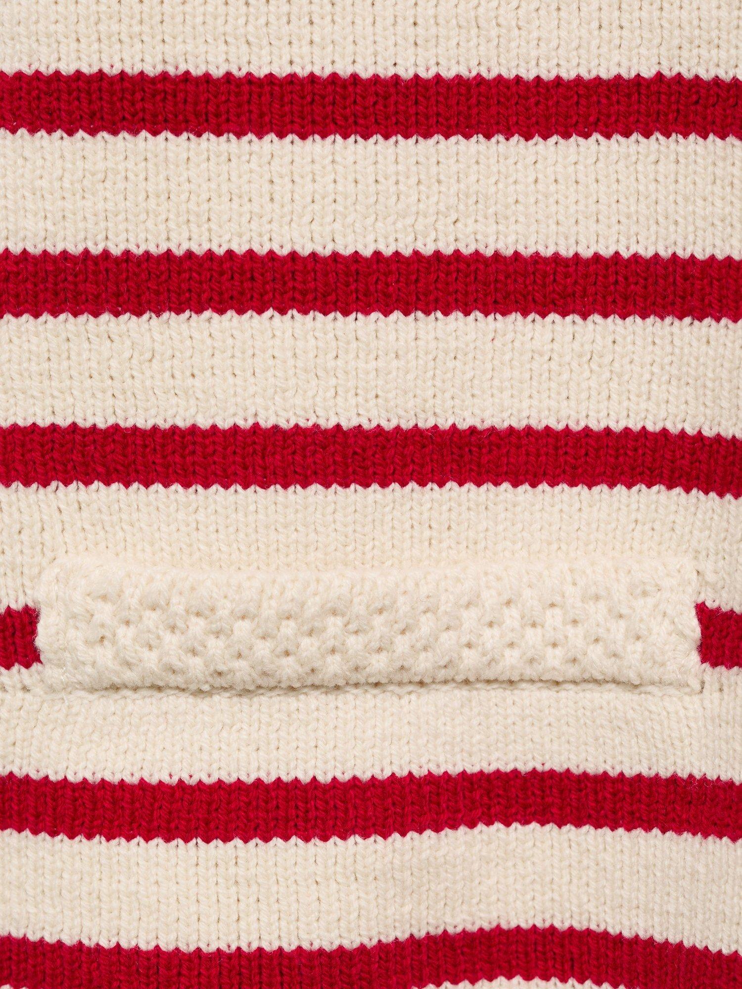 Product image 9 of 9, which shows Mango Eliot Stripe Knit Cardigan, Red, 5XL
