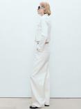 Mango Vicky Cropped Denim Jacket, White