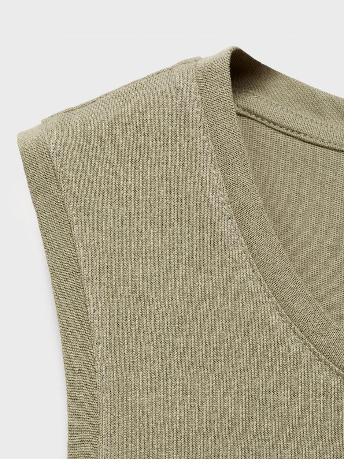 Product image 5 of 8, which shows Mango Ferti Knot Detail Midi Dress, Khaki, 10