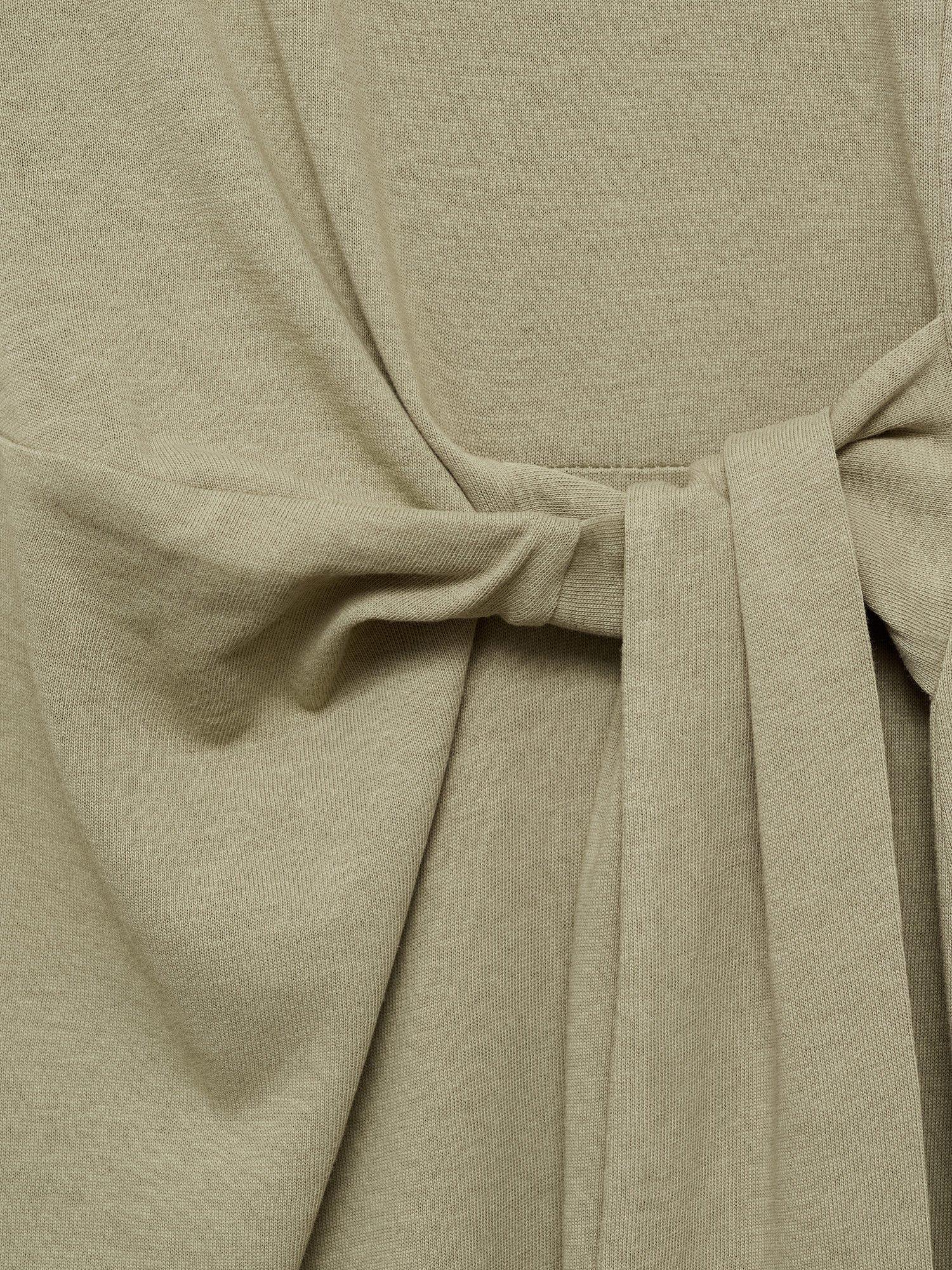 Product image 8 of 8, which shows Mango Ferti Knot Detail Midi Dress, Khaki, 10
