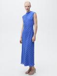 Mango Noely Stripe Sleeveless Dress, Medium Blue
