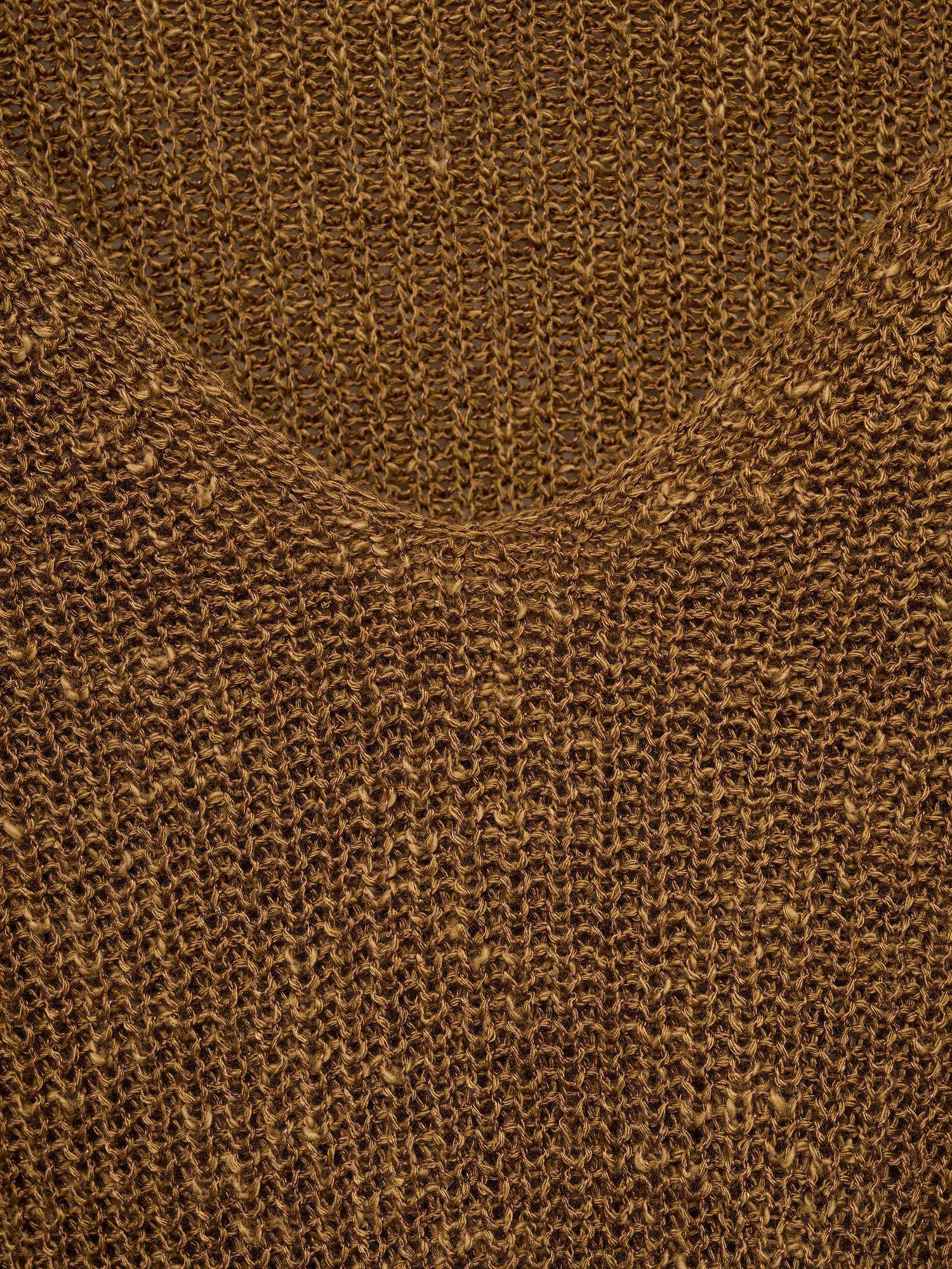 Product image 8 of 8, which shows Mango Jazmin V-Neck Jumper, Medium Brown, XS