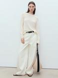 Mango Solete Boat Neck Jumper, Light Beige