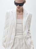 Mango Moscova Stripe Blazer, White