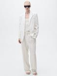 Mango Moscova Stripe Blazer, White