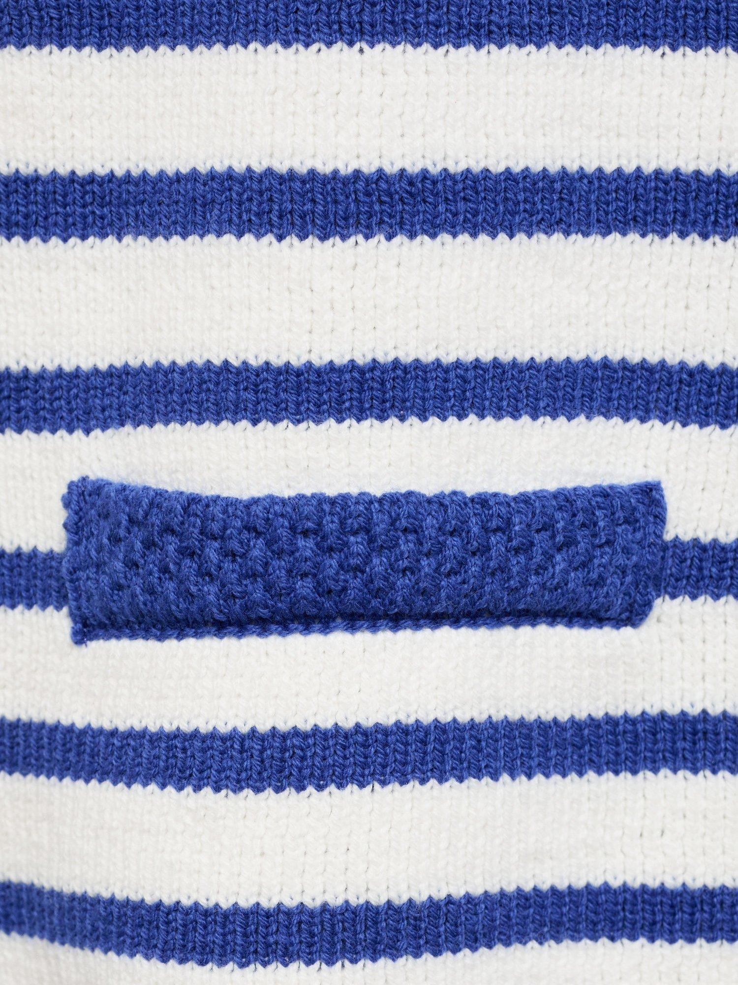 Product image 7 of 7, which shows Mango Eliot Stripe Knit Cardigan, Medium Blue, L