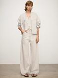 Mango Laurie Stripe Denim Jacket, Light Beige