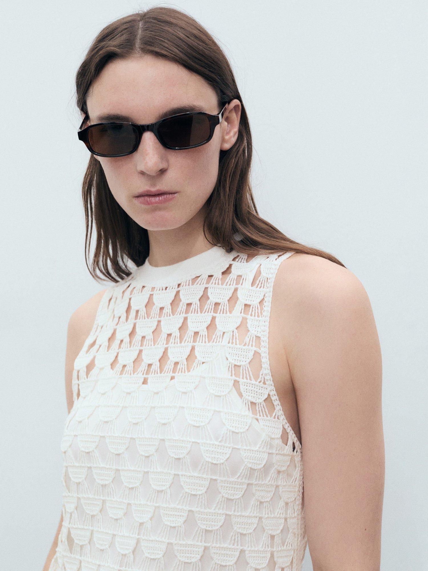 Product image 6 of 7, which shows Mango Gruyere Dress A-Line Mini Dress, Natural White, 10
