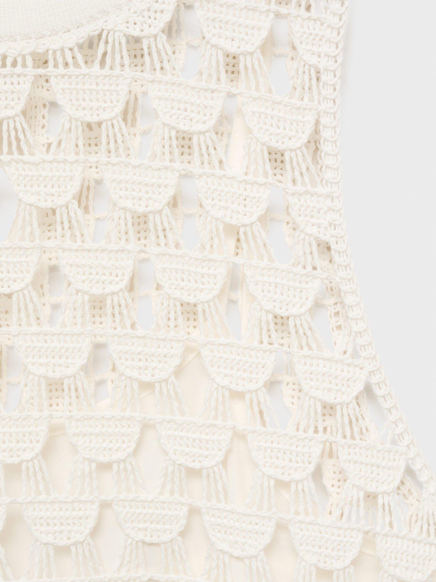 Product image 7 of 7, which shows Mango Gruyere Dress A-Line Mini Dress, Natural White, 10