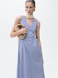 Mango Prima Stripe Midi Dress, Medium Blue