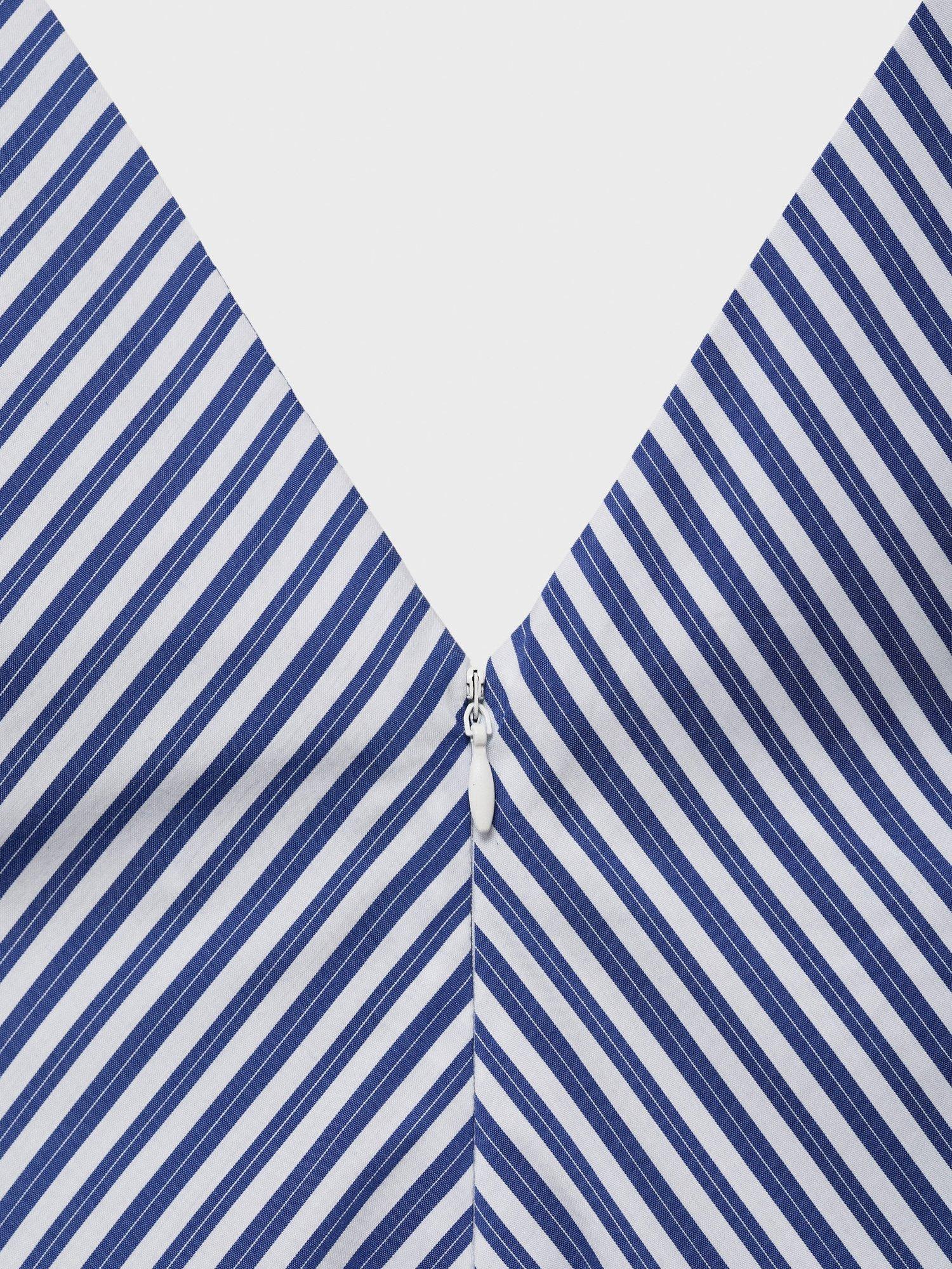 Product image 5 of 7, which shows Mango Prima Stripe Midi Dress, Medium Blue, 10