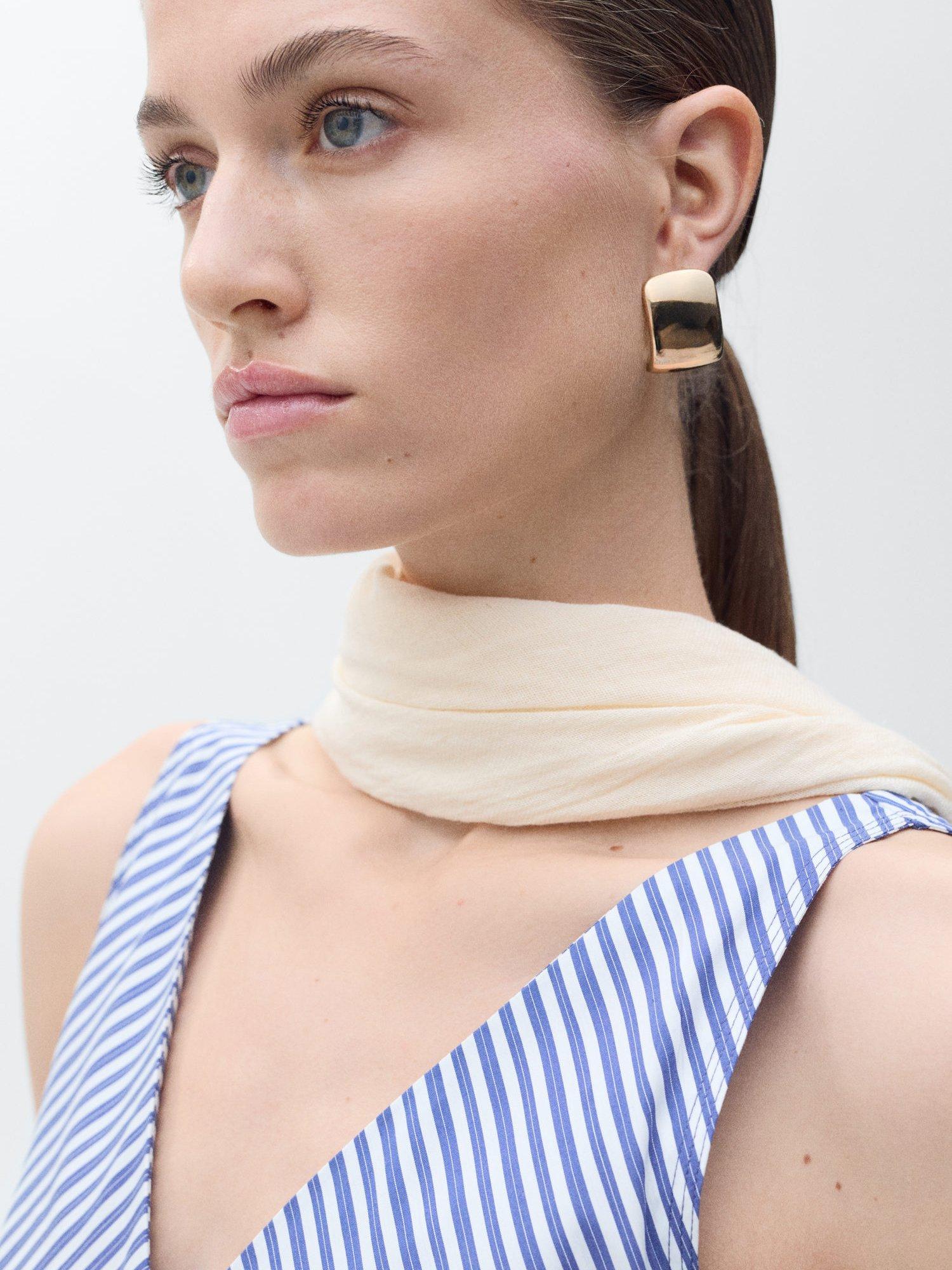 Product image 6 of 7, which shows Mango Prima Stripe Midi Dress, Medium Blue, 10