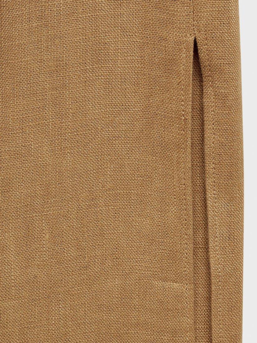 Product image 5 of 8, which shows Mango Rachel Asymmetric Pure Linen Dress, Medium Brown, 10