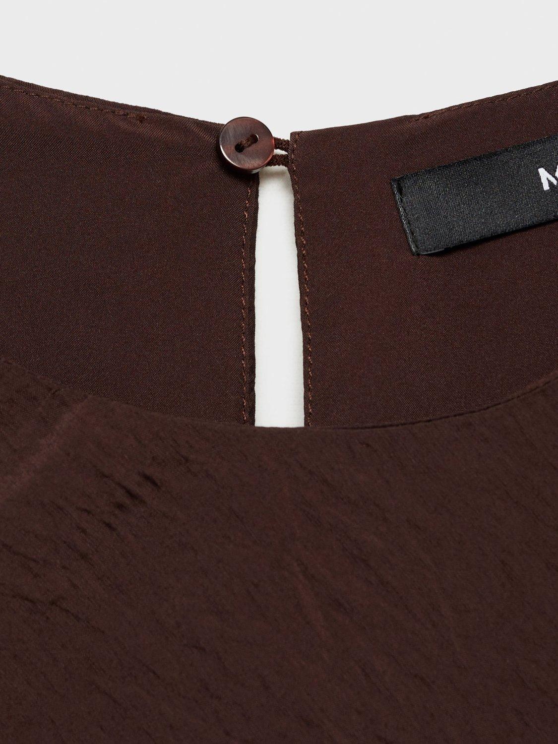 Product image 5 of 7, which shows Mango Terra Sleeveless Midi Dress, Dark Brown, 10