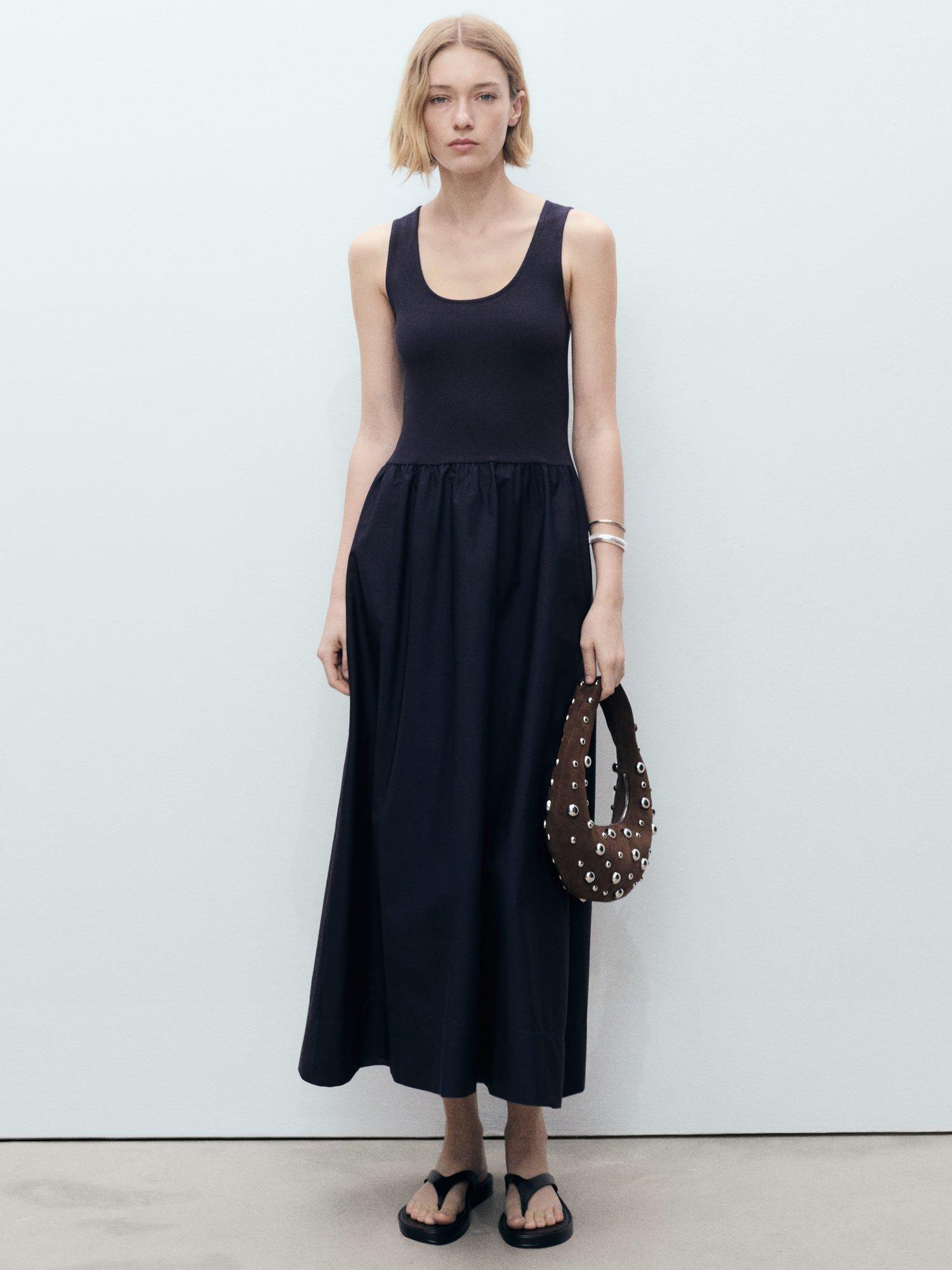 Product image 1 of 7, which shows Mango Valvi Dress, Navy, 4