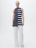 Mango Zunga Bodycon Mini Dress, Navy/White