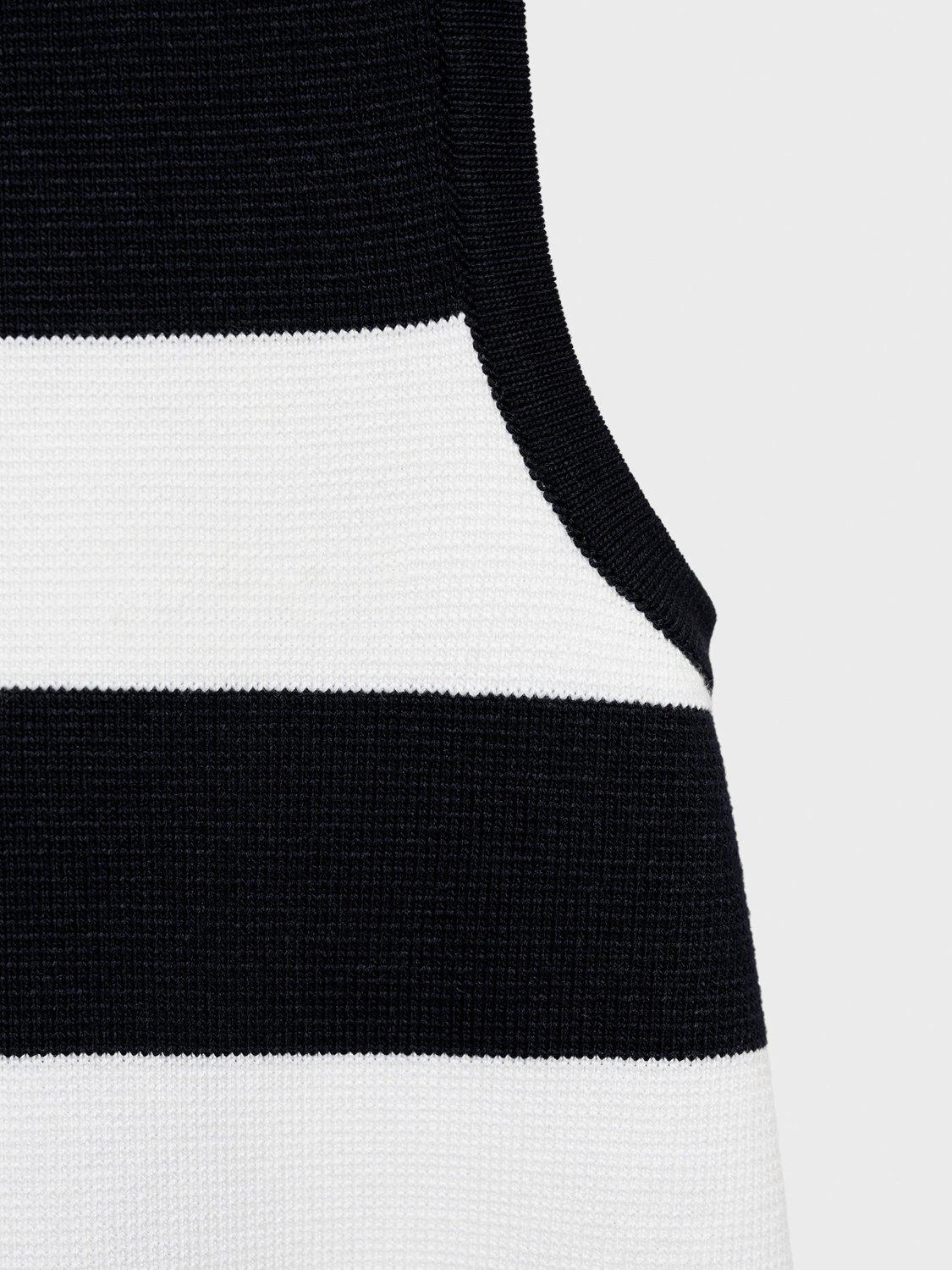 Product image 5 of 8, which shows Mango Zunga Bodycon Mini Dress, Navy/White, 10