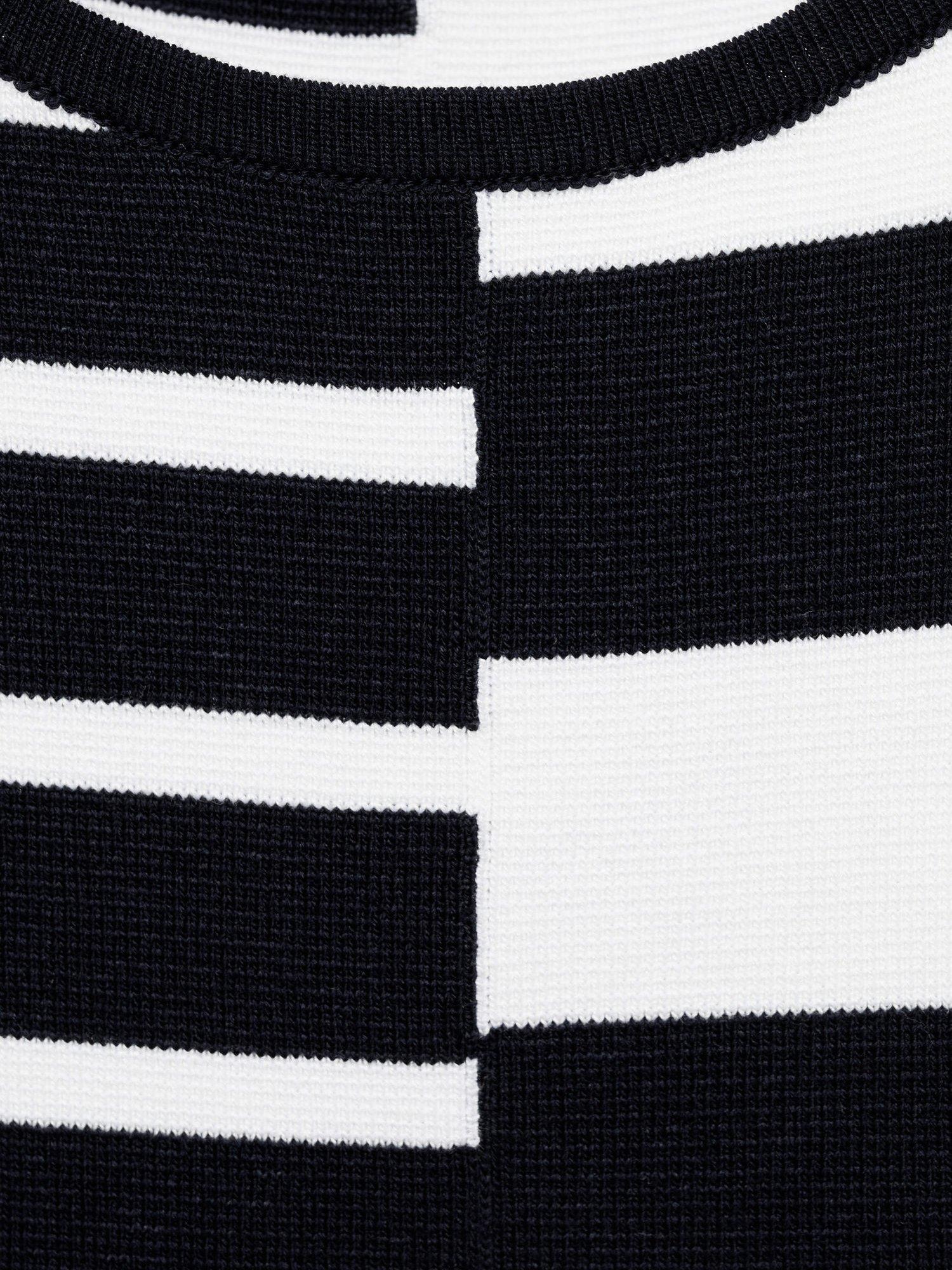 Product image 8 of 8, which shows Mango Zunga Bodycon Mini Dress, Navy/White, 10