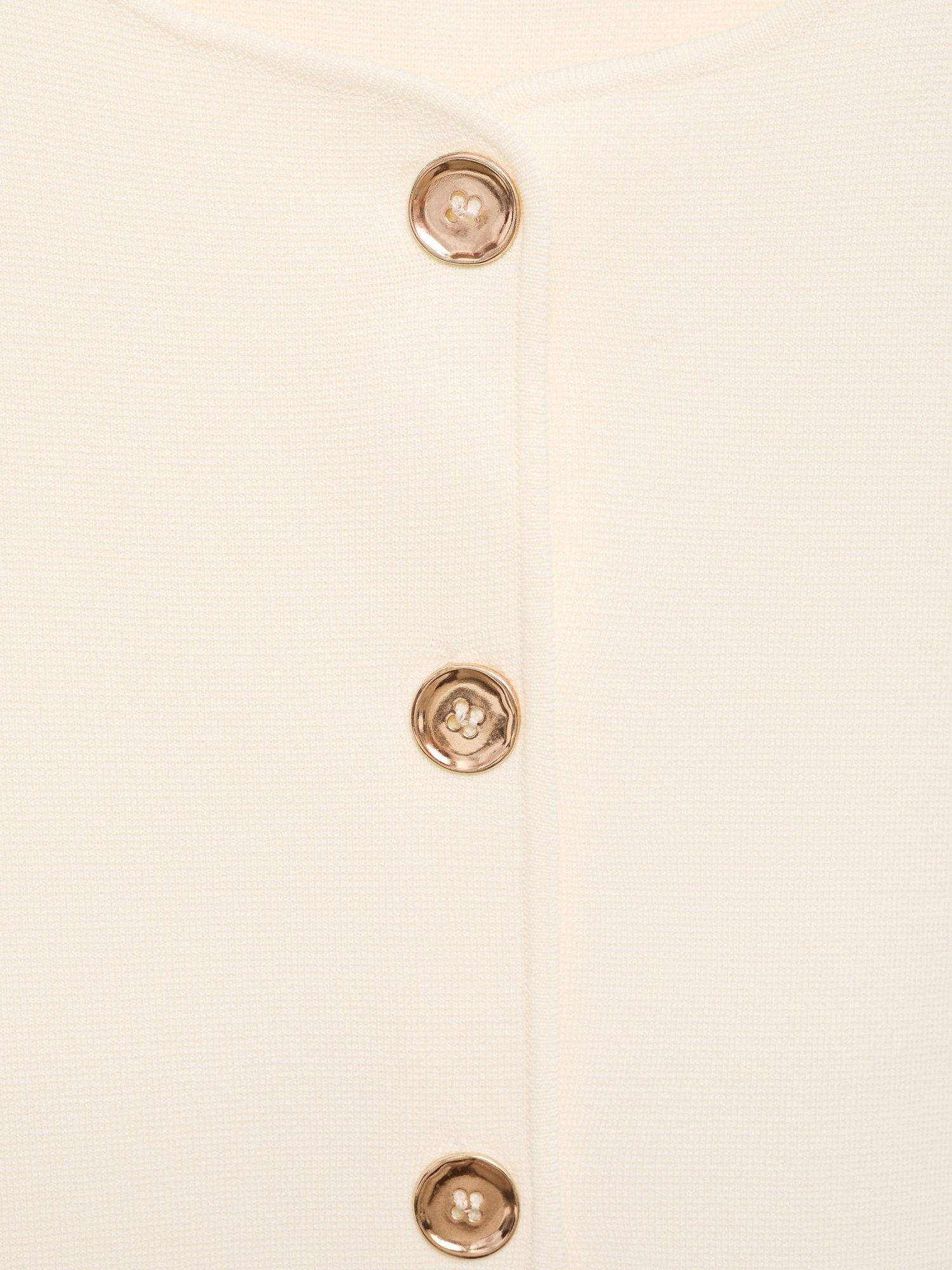 Product image 8 of 8, which shows Mango Pinipon Fine Knit Waistcoat, Light Beige, XS