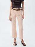 Mango Alex Flared Cropped Jeans, Pink
