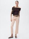 Mango Alex Flared Cropped Jeans, Pink