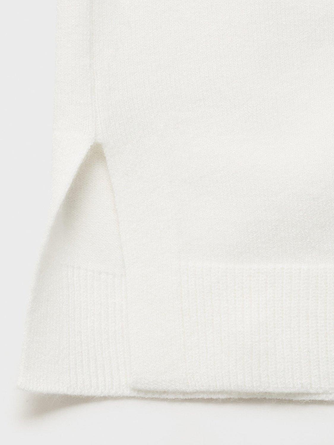 Product image 5 of 7, which shows Mango Blanche Fine Knit Short Sleeve Jumper, White, L