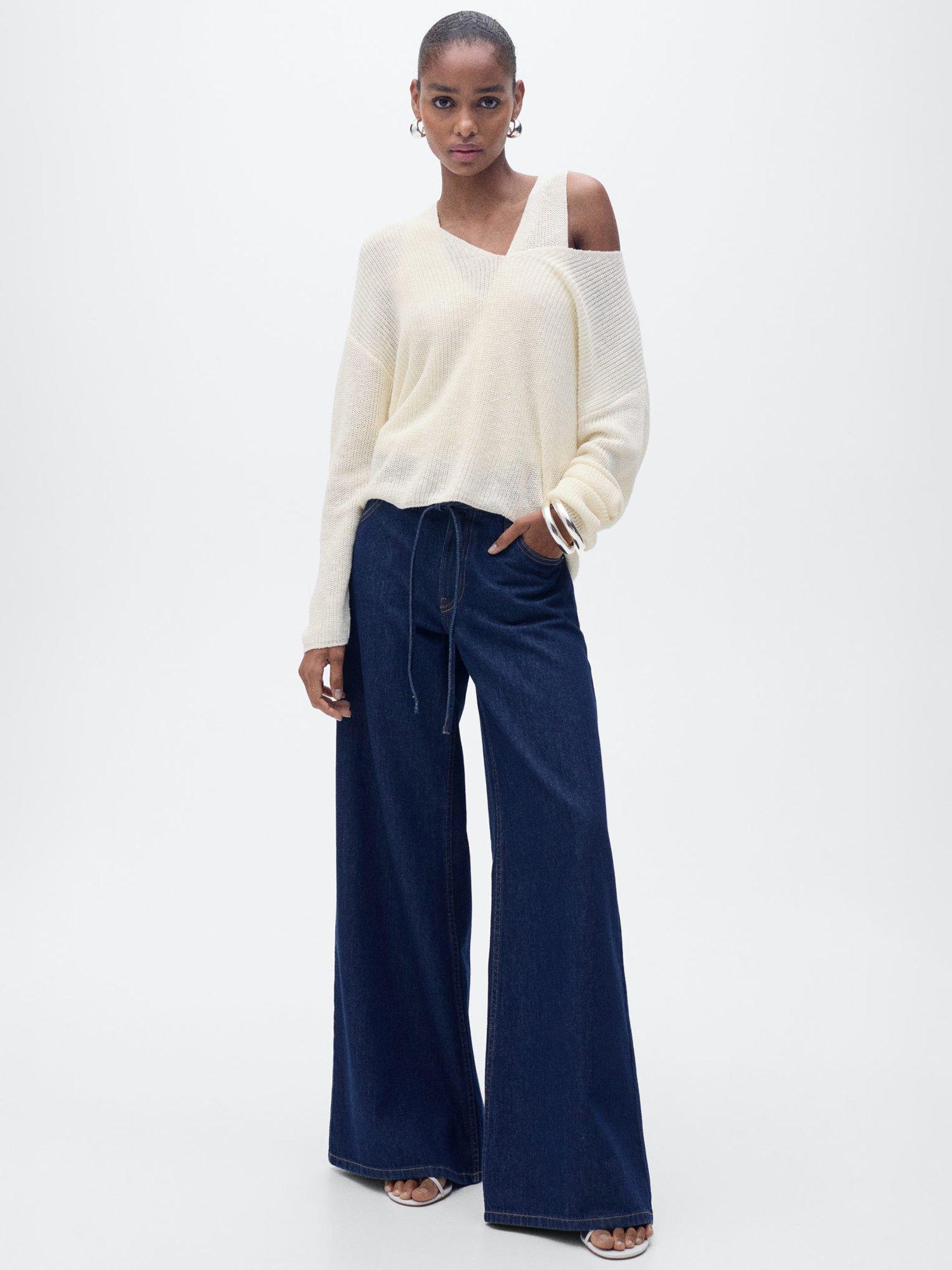 Product image 2 of 9, which shows Mango Jazmin V-Neck Jumper, Cream, L