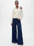 Mango Jazmin V-Neck Jumper, Cream
