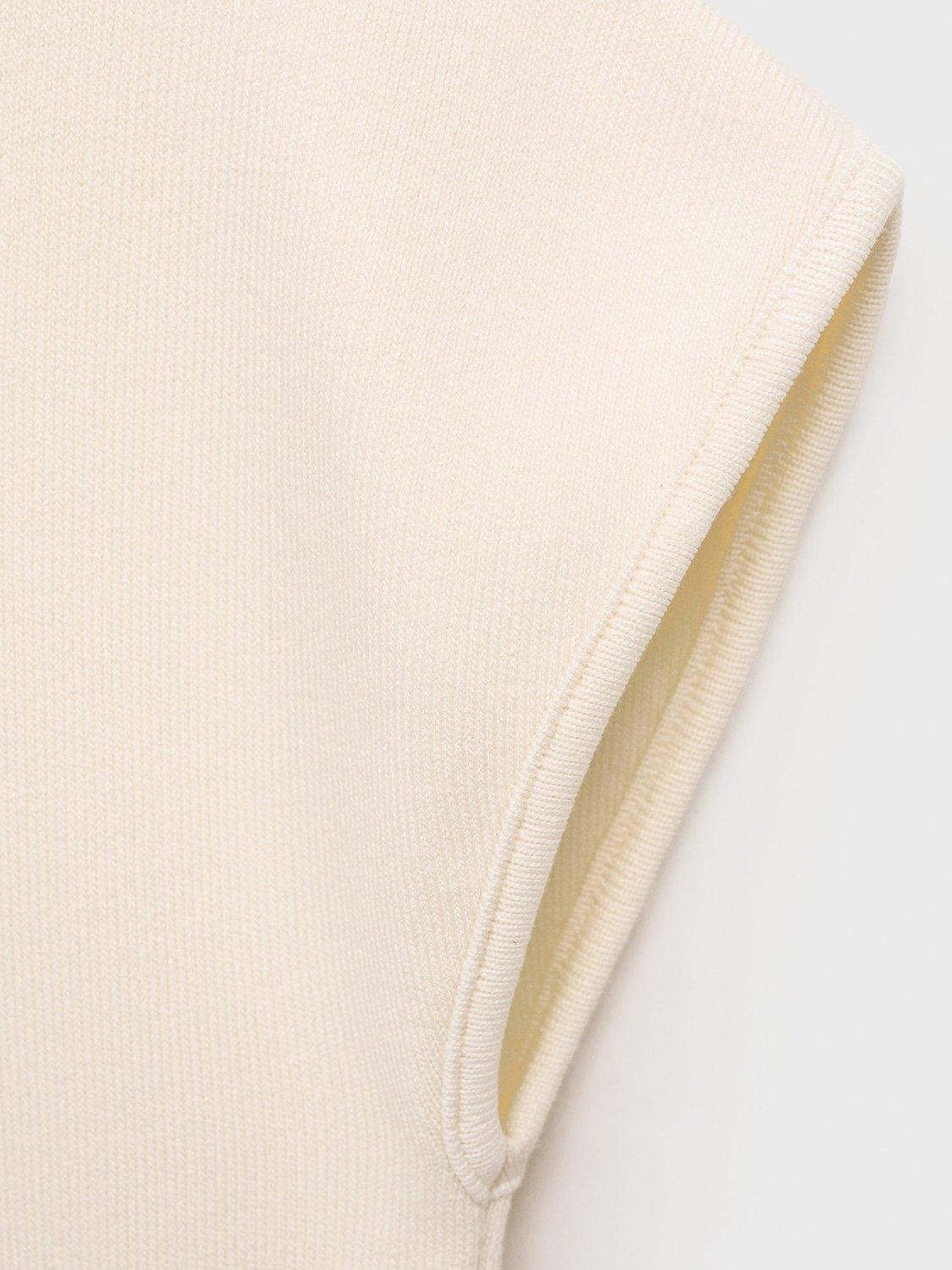Product image 5 of 7, which shows Mango Dumin High Neck Cap Sleeve Jumper, Light Beige, XS
