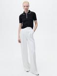 Mango Piped Half Zip Short Sleeve Jumper