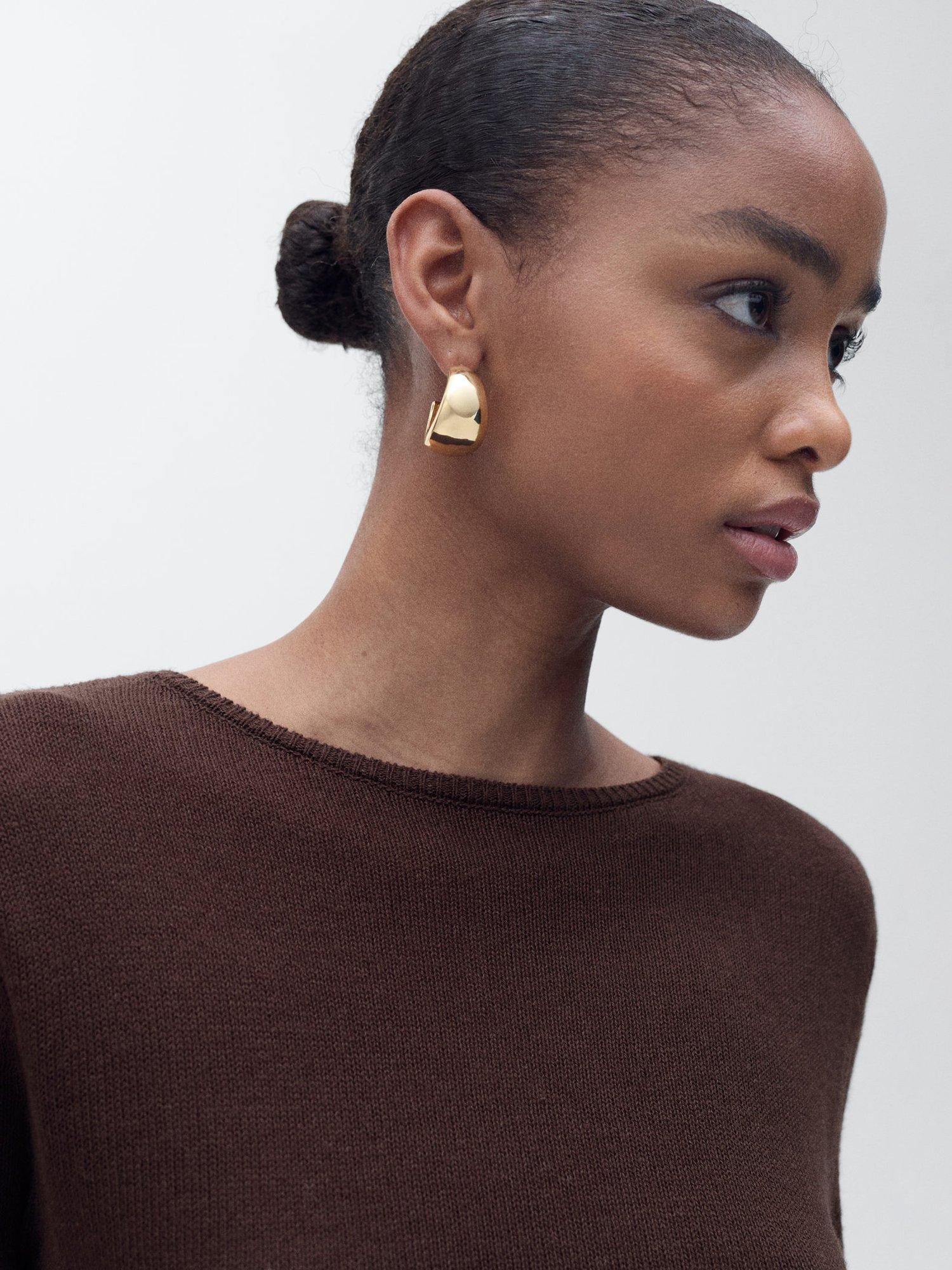 Product image 6 of 7, which shows Mango Rosa Boat Neck Jumper, Dark Brown, XS