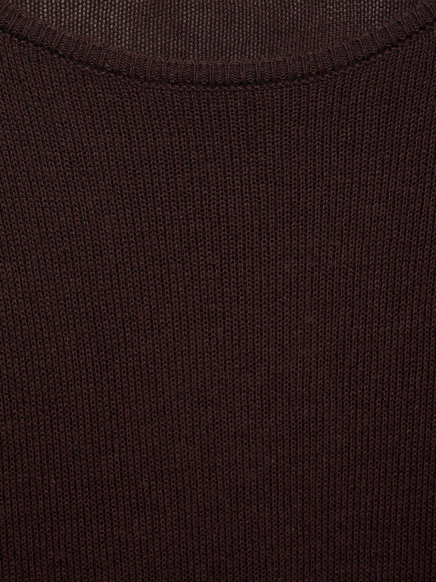 Product image 7 of 7, which shows Mango Rosa Boat Neck Jumper, Dark Brown, XS