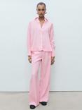Mango Alada Linen Shirt, Pastel Pink
