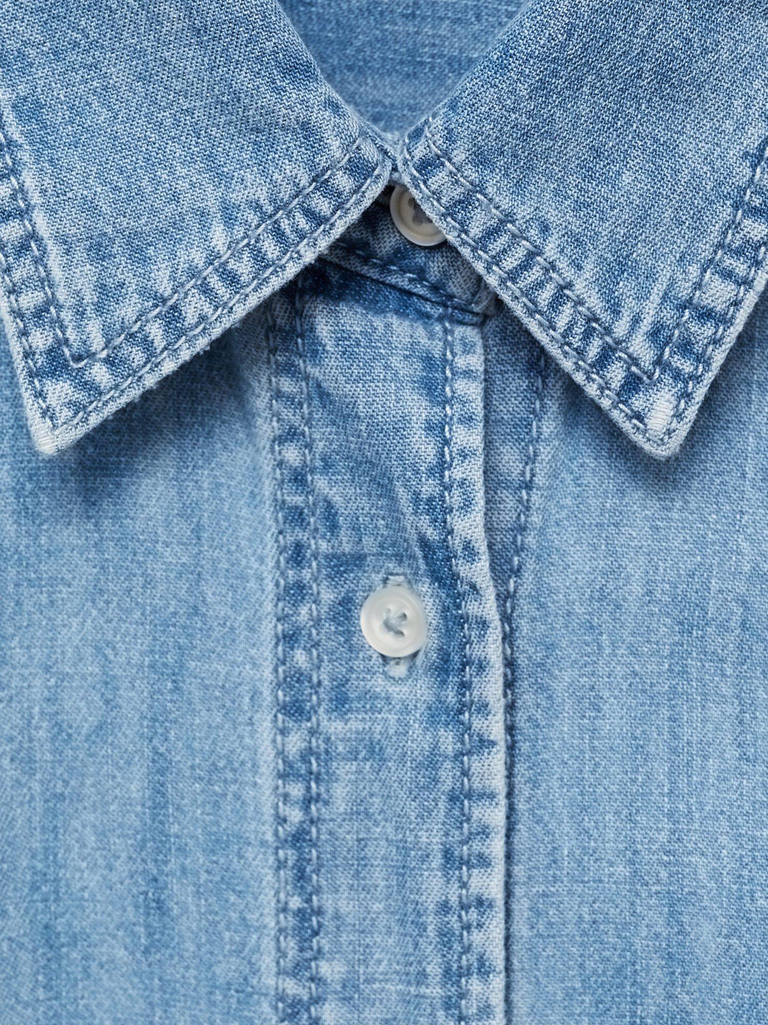 Product image 5 of 7, which shows Mango Cahuita Oversized Denim Shirt, Mid Blue, 10