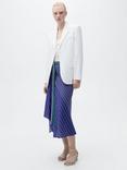 Mango Lazuli Stripe Asymmetric Skirt, Medium Blue