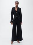 Mango Catleen Cropped Palazzo Trousers, Black