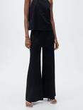 Mango Catleen Cropped Palazzo Trousers, Black