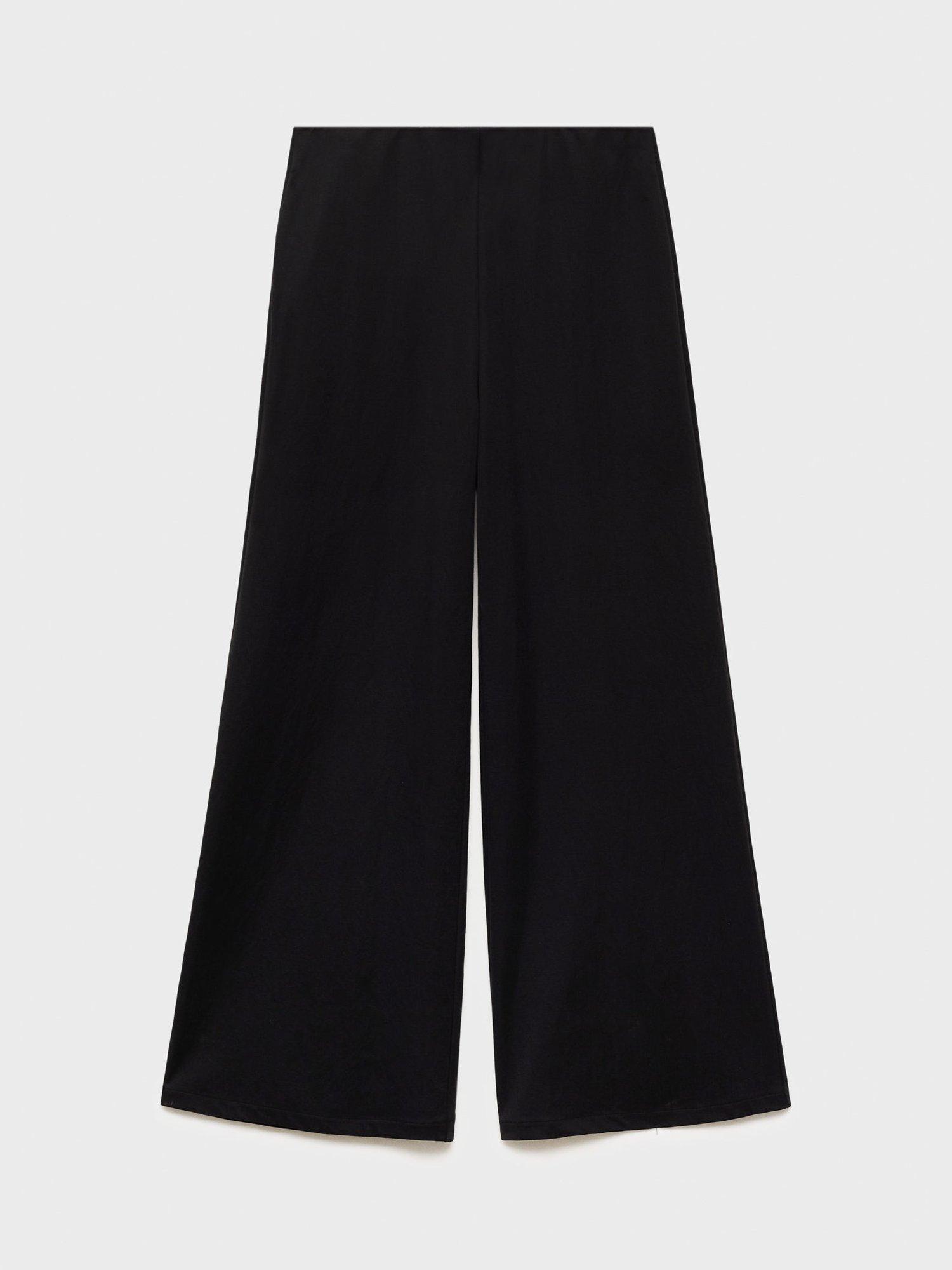 Product image 3 of 6, which shows Mango Catleen Cropped Palazzo Trousers, Black, L