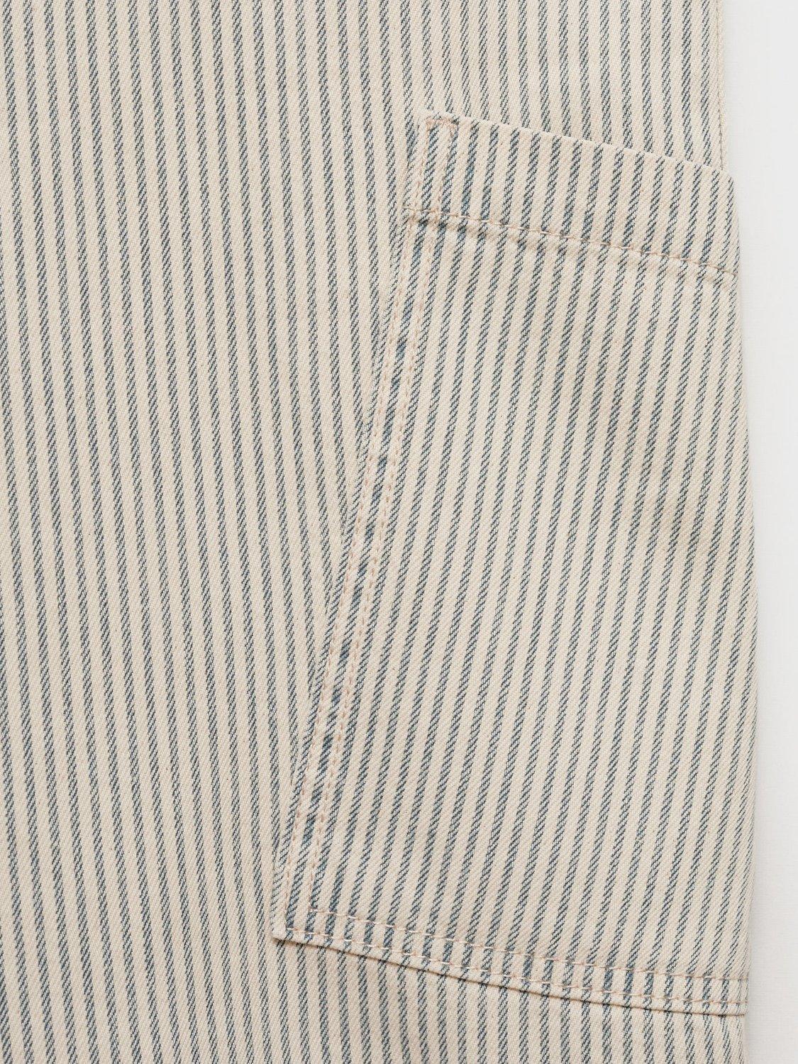 Product image 5 of 7, which shows Mango Laurie Stripe Dungarees, Light Beige, L