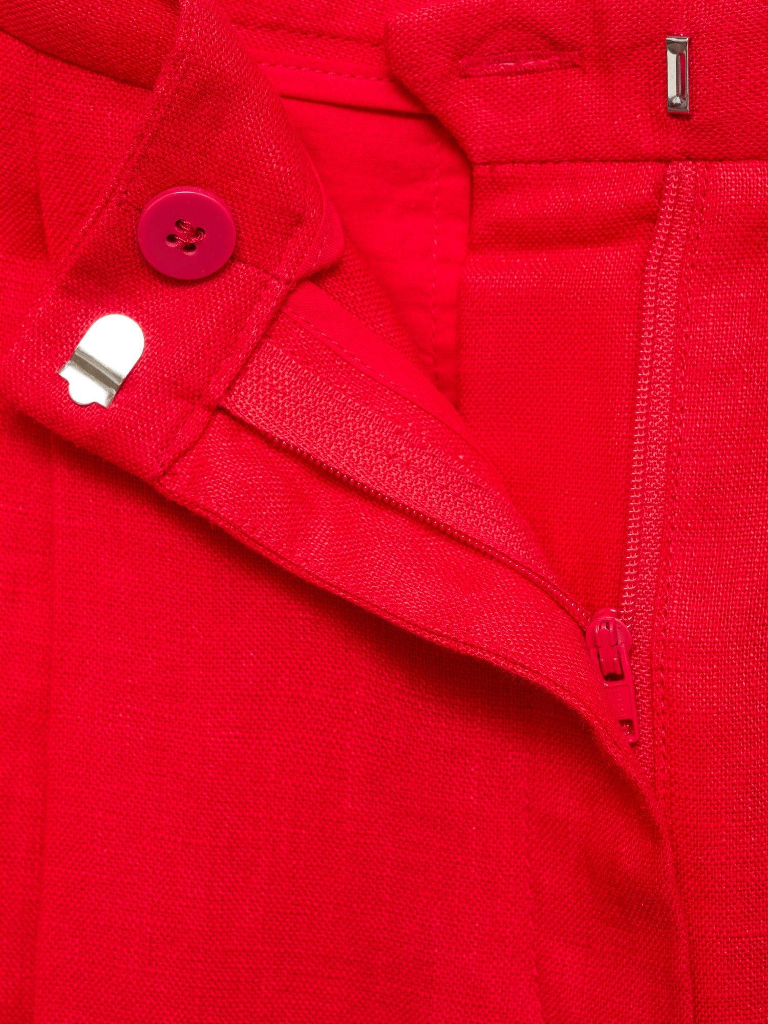 Product image 6 of 6, which shows Mango Limona Linen Trousers, Red, 10