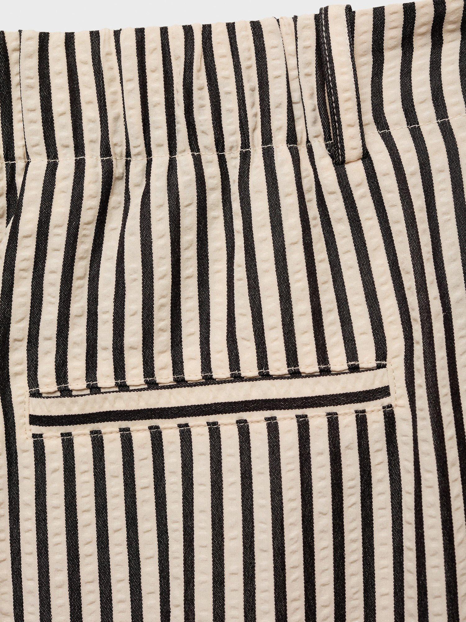 Product image 5 of 8, which shows Mango Sal Stripe Straight Trousers, Natural White, XXXL