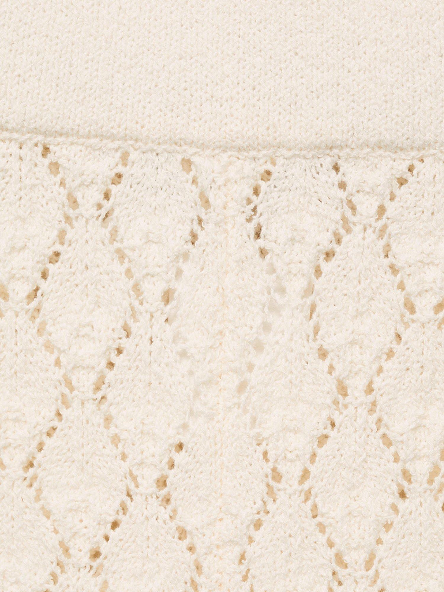 Product image 6 of 6, which shows Mango Sito Open Knit Trousers, Light Beige, L